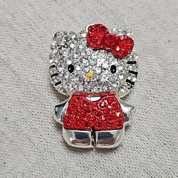Sanrio  Hello Kitty Red Crystal Puffy Pendant RARE - Picture 1 of 7